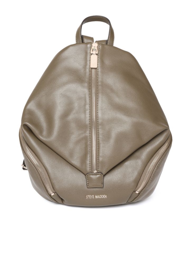 Steve Madden Women Olive Green Solid Backpack