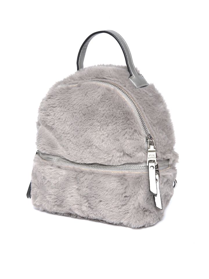 Buy Steve Madden Women Grey Fuzzy Backpack Backpacks for