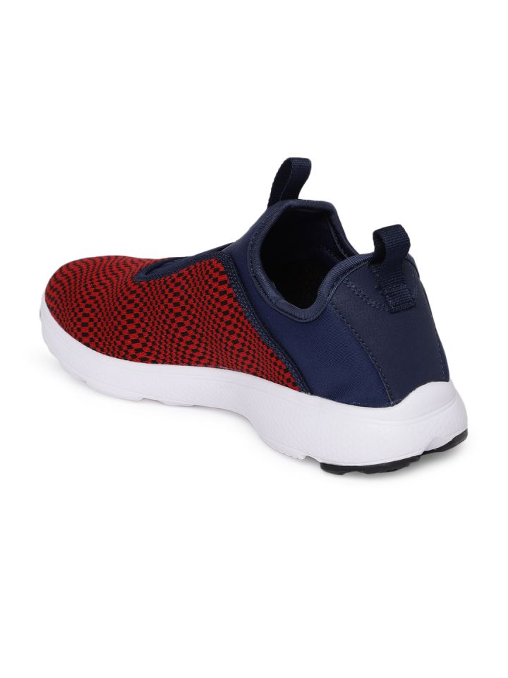 Reebok Men Red Navy Blue ONE RUSH SLIP ON LP Running Shoes