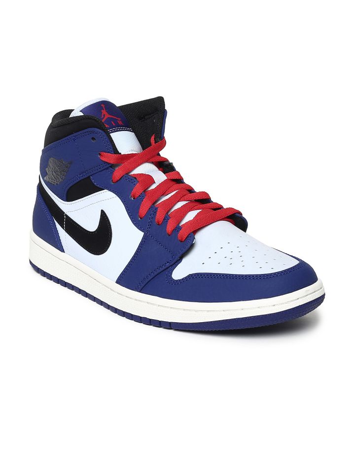 air jordan 1 mid red white and blue