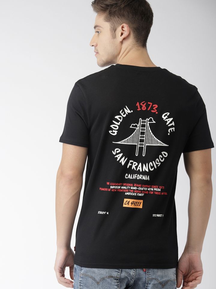 Buy Levis Men Black Printed Round Neck