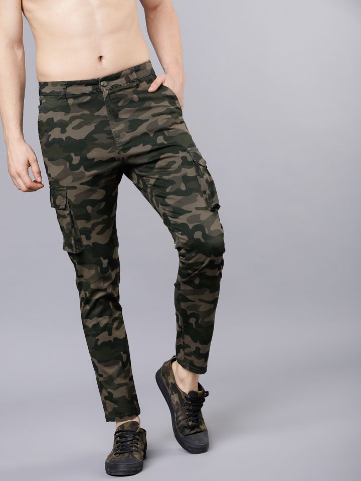 olive green slim fit cargo pants