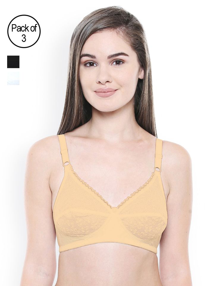 Buy BODYCARE Pack of 3 Perfect Coverage Bra - Beige Online at Low Prices in  India 