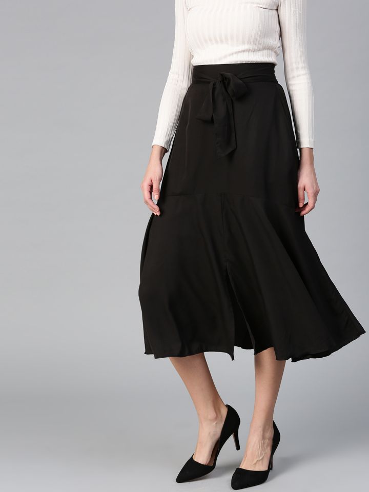 Black skirt myntra clearance
