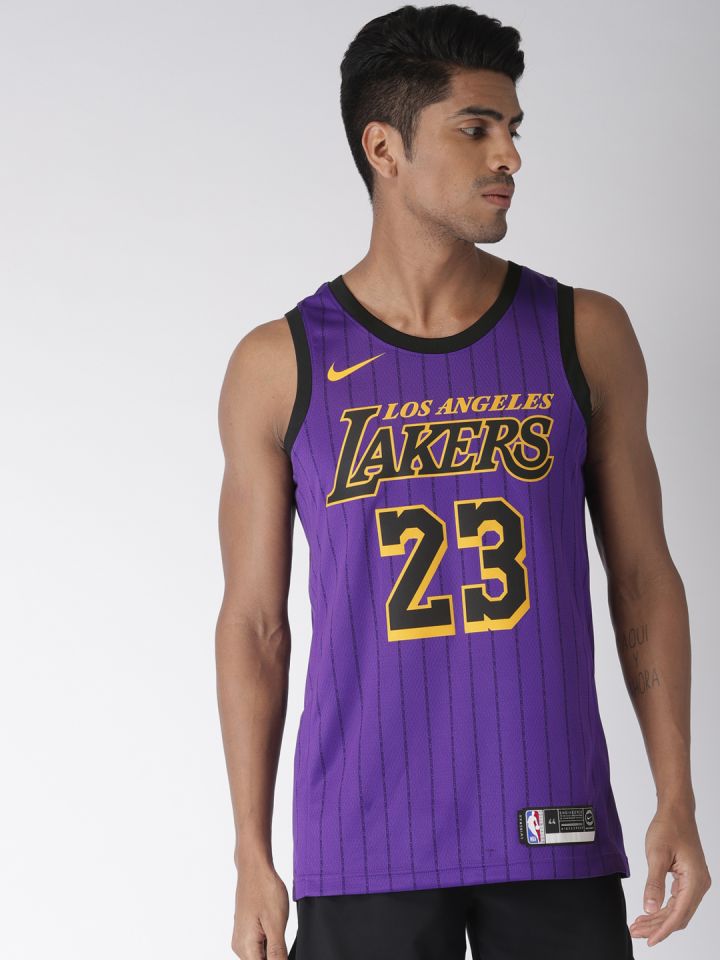 Nike Men Purple Los Angeles Lakers LeBron James SWGMN Basketball Jersey