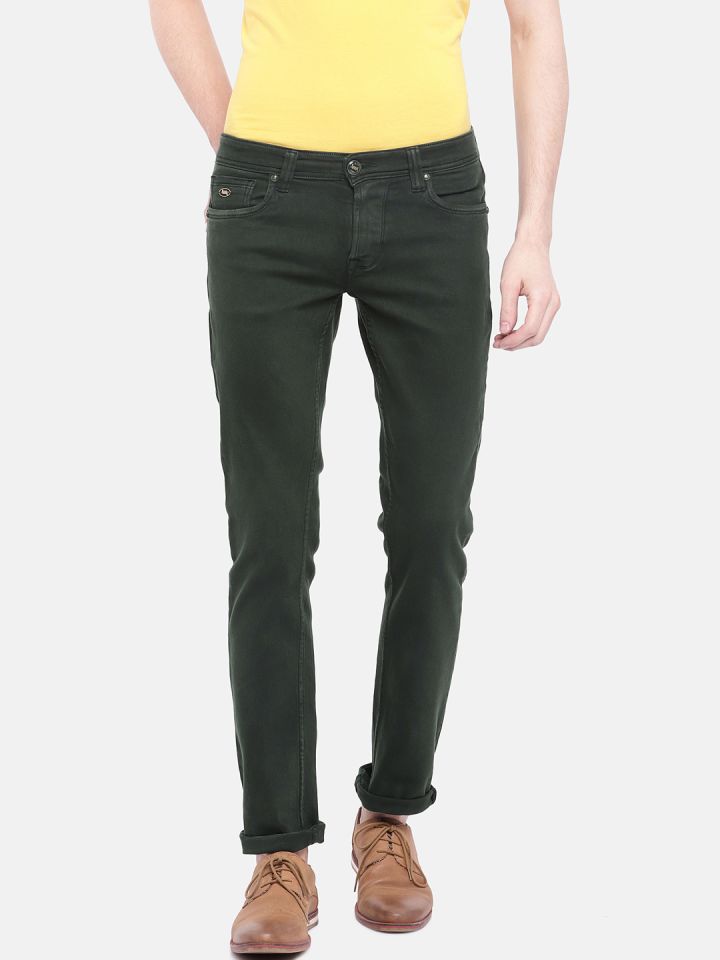 Buy Lawman Pg3 Men Green Slim Fit Mid Rise Clean Look Jeans