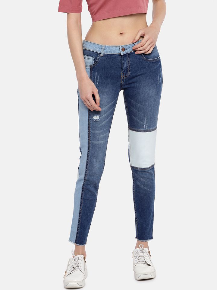 Buy Freakins Women Blue Skinny Fit Mid Rise Clean Look Stretchable Jeans Jeans For Women Myntra