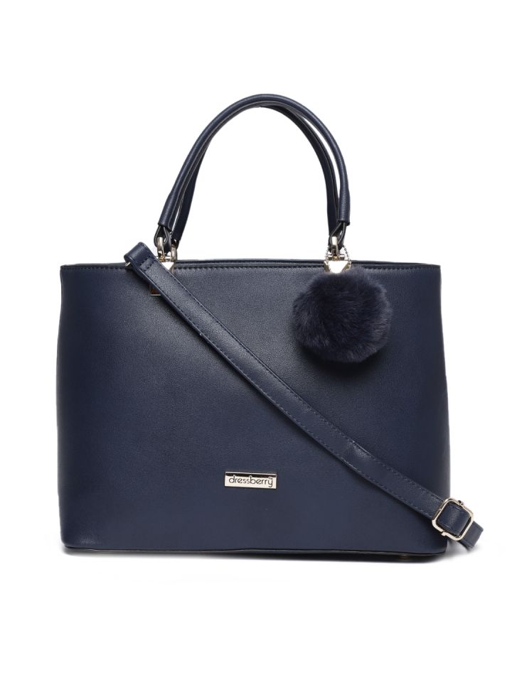 Buy DressBerry Navy Blue Solid Handheld Bag Handbags for Women