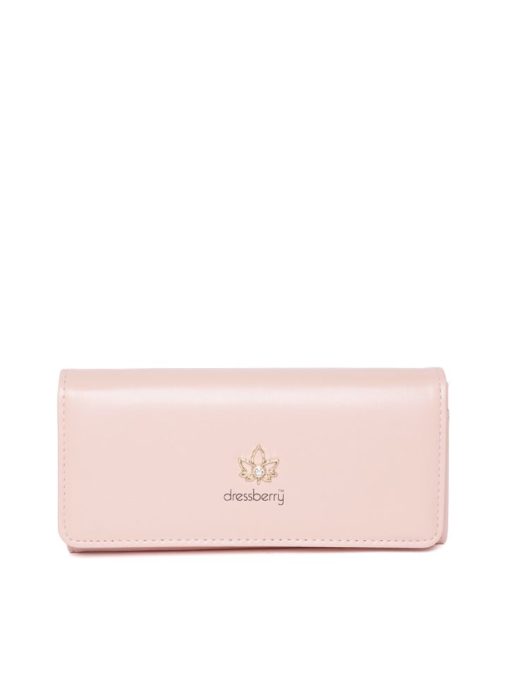 Buy DressBerry Women Pink Solid Two Fold Wallet Wallets for