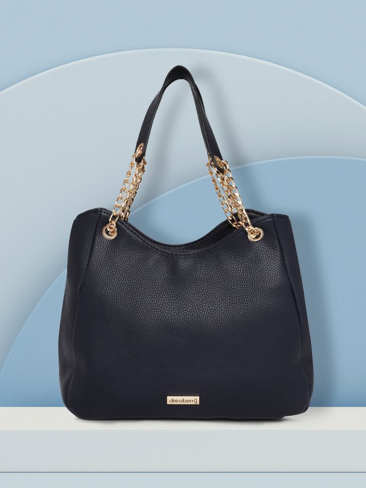Dressberry blue solid shoulder bag sales