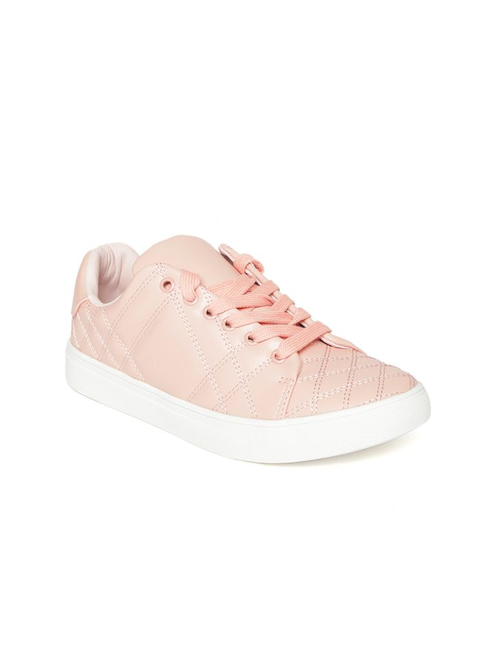Jove Women Pink Quilted Sneakers