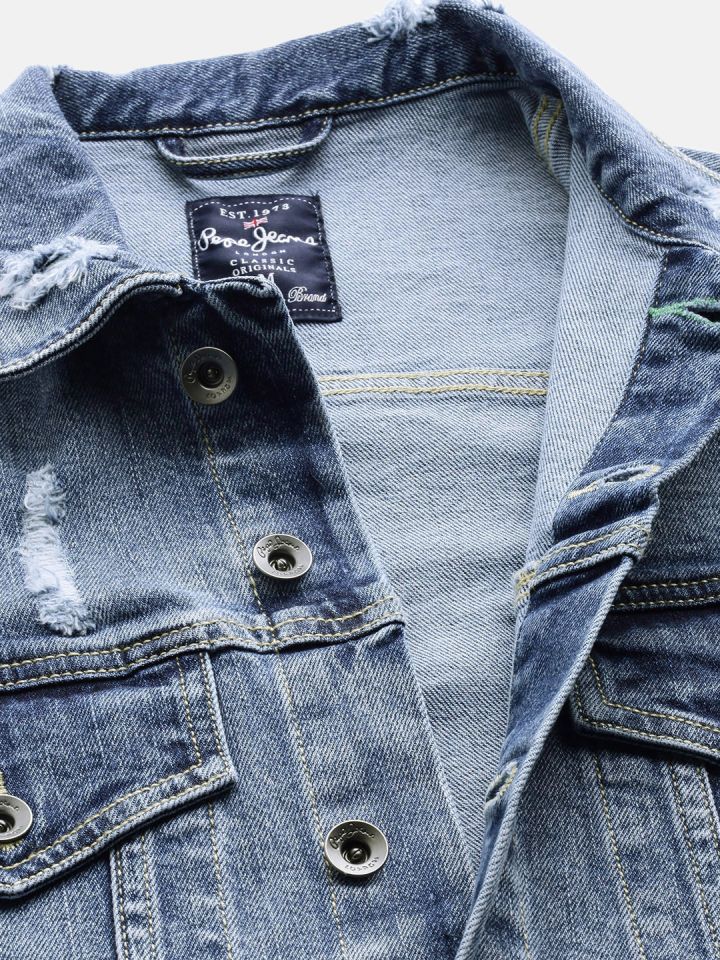 distressed jean jacket mens