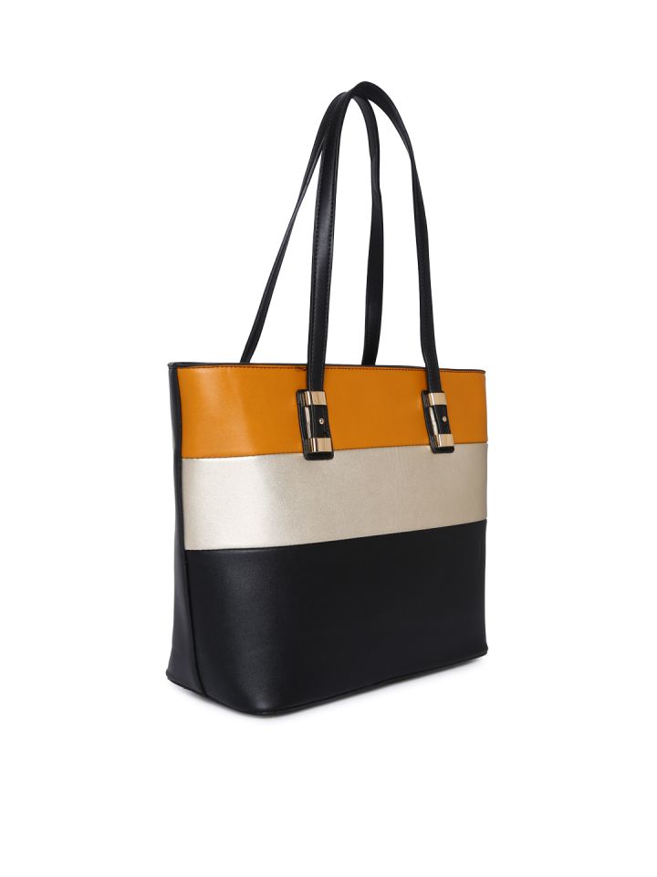 CODE by Lifestyle Black Orange Colourblocked Shoulder Bag