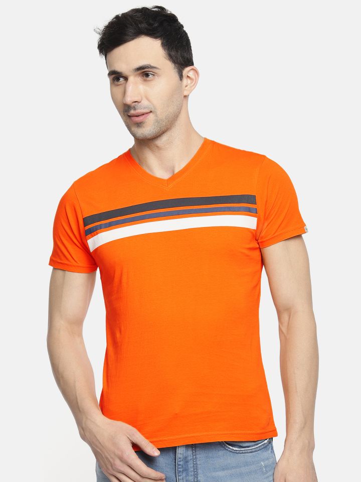 Orange striped jeans discount