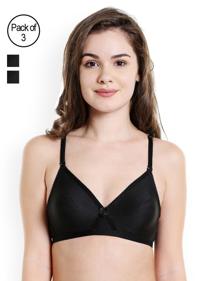 Buy Bodycare Black Solid Non Wired Non Padded T Shirt Bra E5551BBB