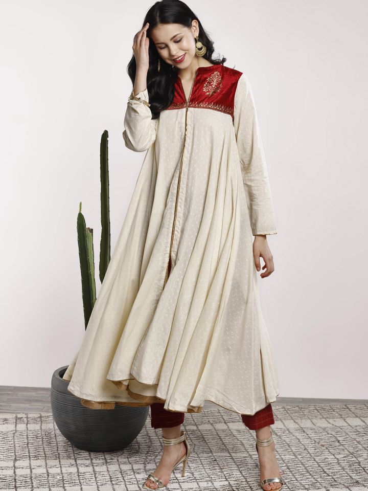 sangria white anarkali