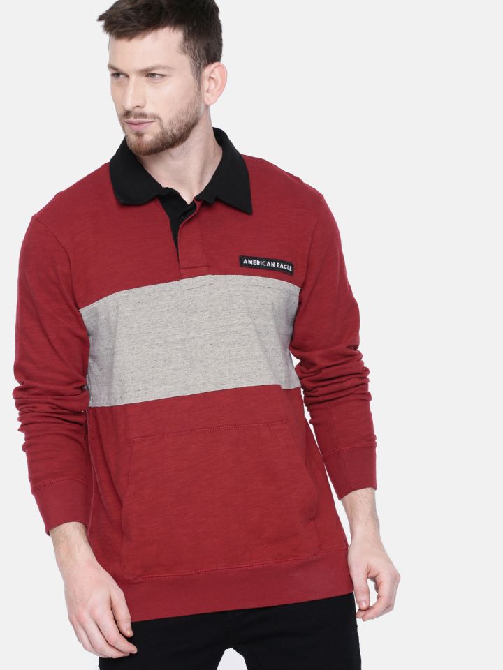 American eagle long deals sleeve polo