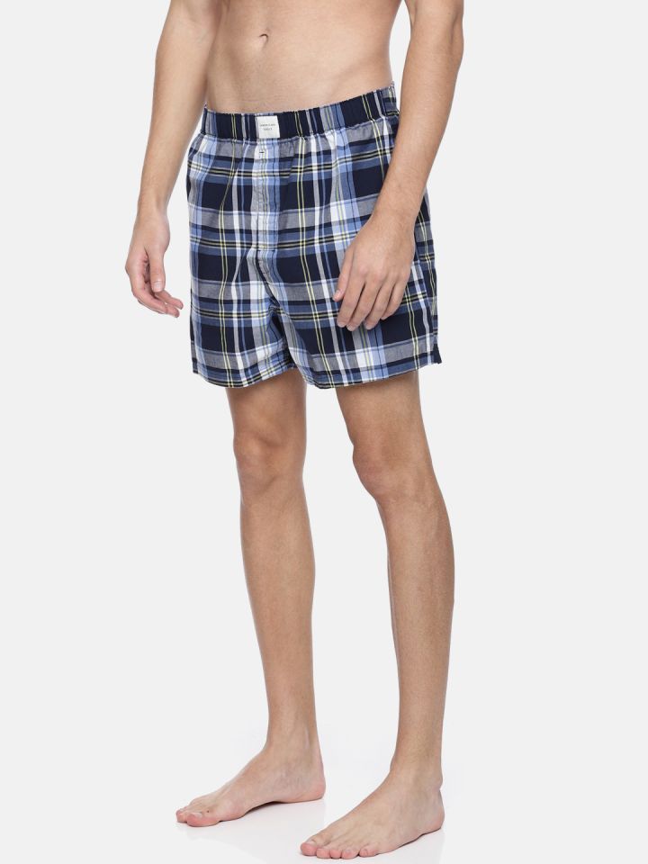 American Eagle Outfitters Checkered Men Grey Boxer Shorts - Buy