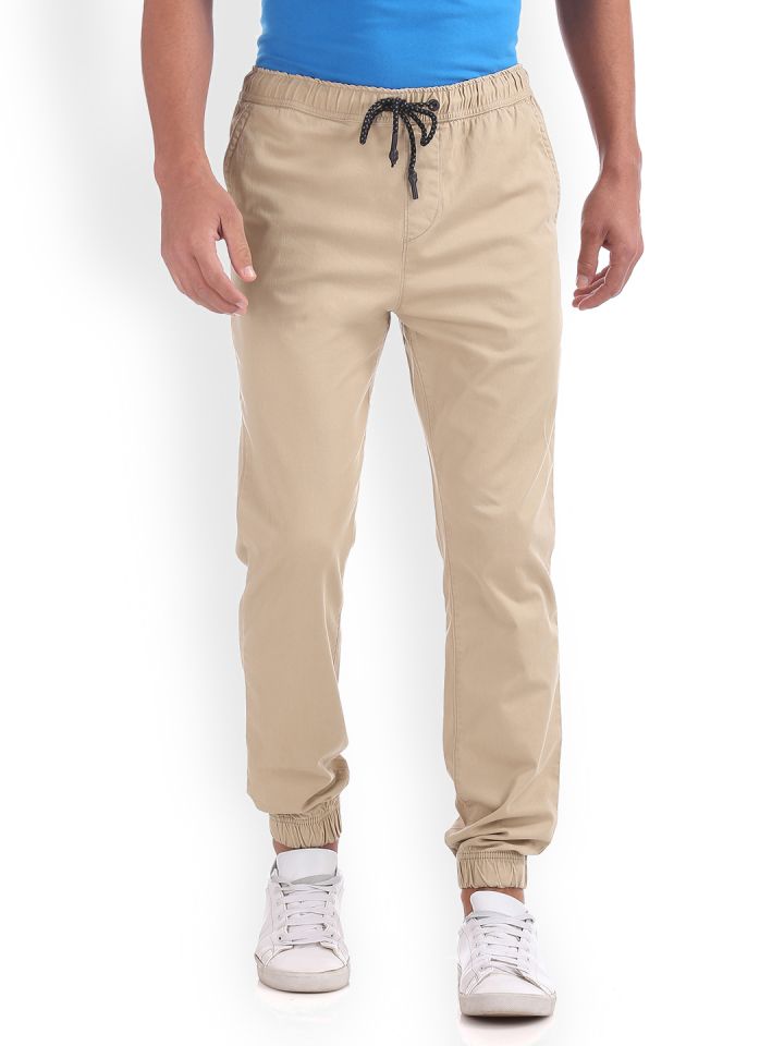 slim fit khaki joggers