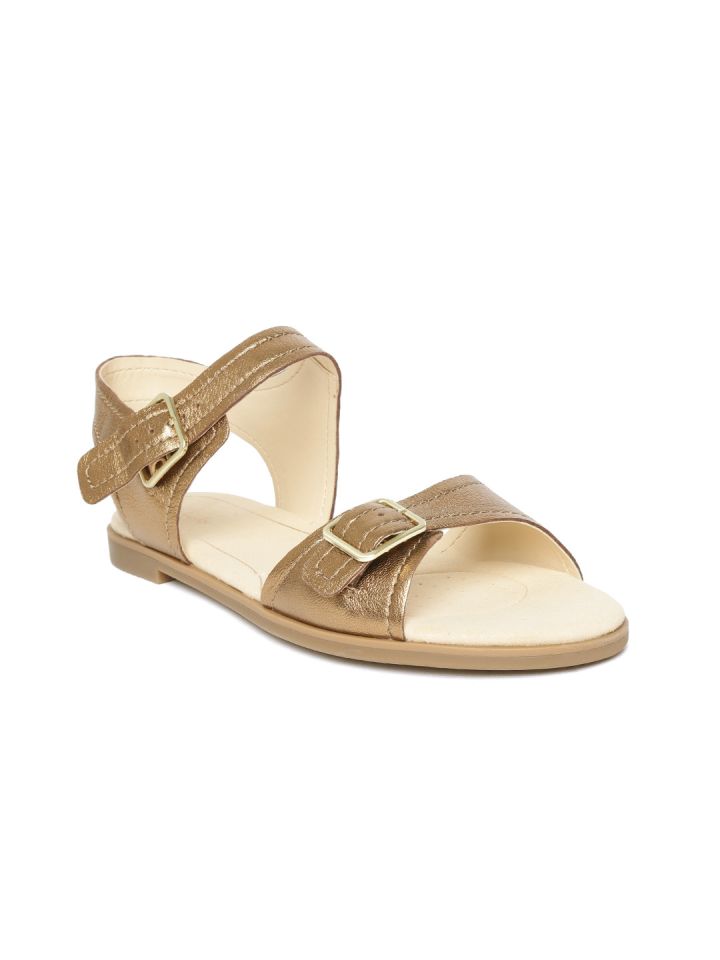 clarks open toe flats