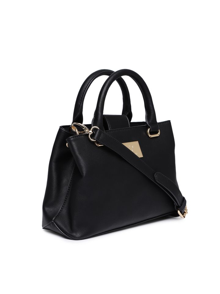 allen solly black solid handheld bag
