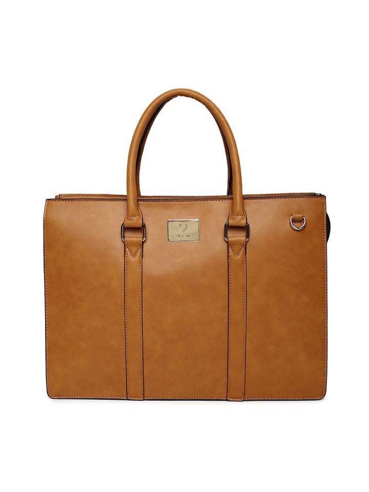 Allen solly tan solid shoulder bag outlet