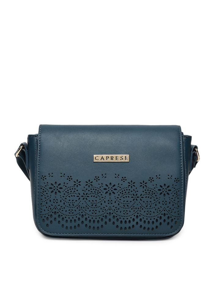 Caprese Teal Blue Solid Sling Bag