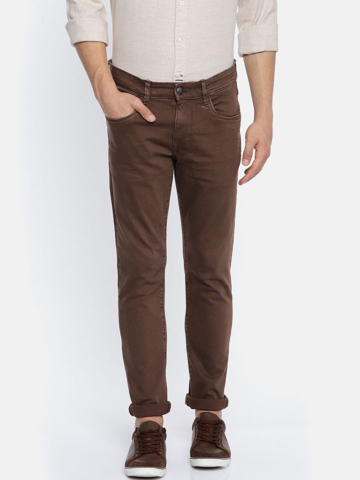 Buy U.S. Polo Assn. Denim Co. Men Brown Slim Fit Mid Rise Clean
