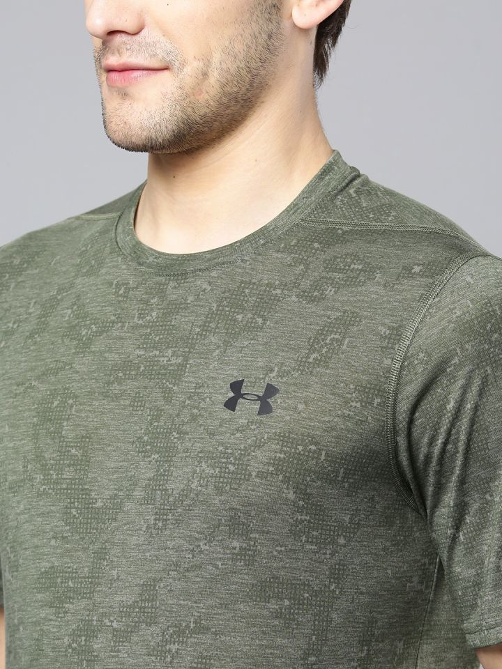 Olive green under armour shirt deals