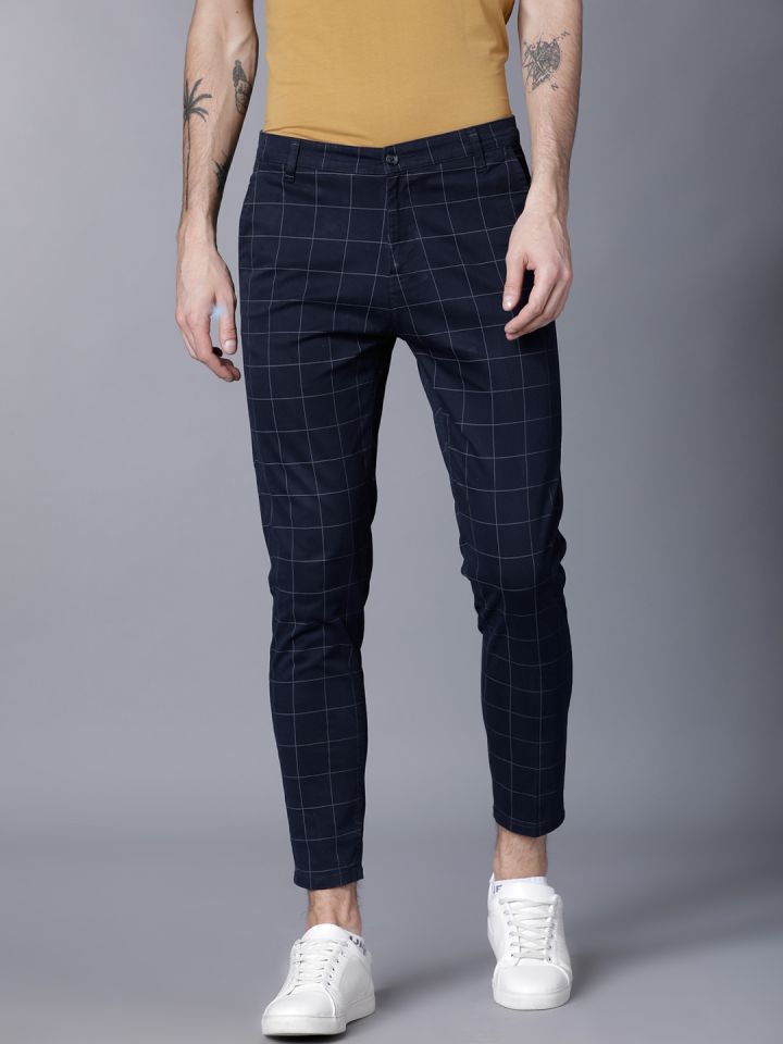 Buy Highlander By Rohit Sharma Men Navy Blue Slim Fit Checked Chinos Trousers For Men 8375547 Myntra Xoxo womens minkler black tall riding boots shoes 6 medium (b,m) 0789. highlander by rohit sharma men navy blue slim fit checked chinos