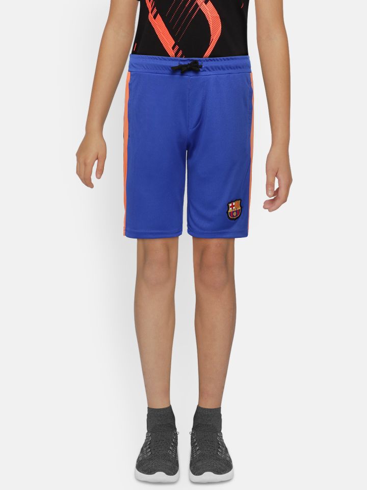 Buy FC Barcelona Boys Blue Solid Sports Shorts Shorts for Boys