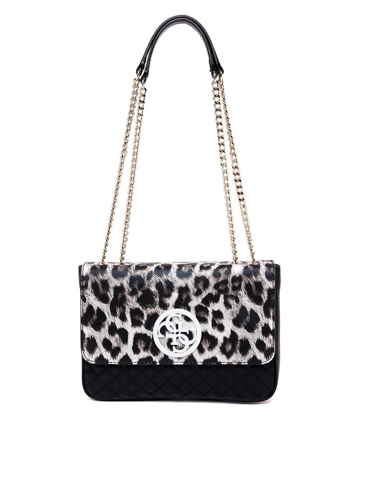 white leopard print bag