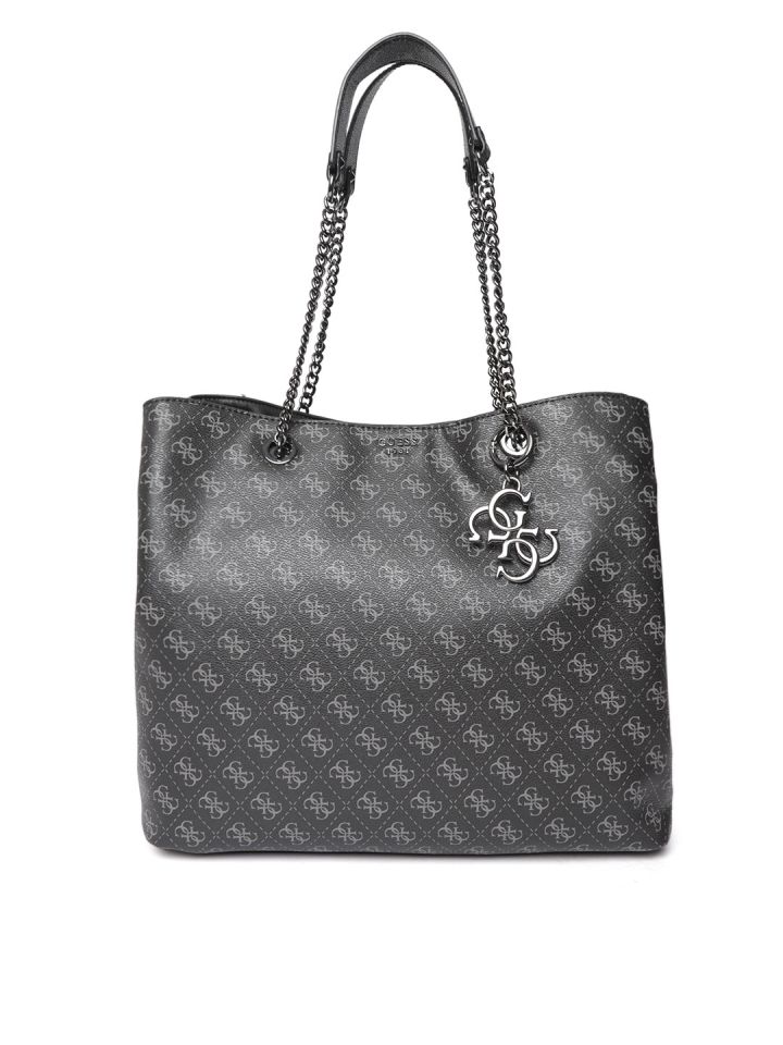 Buy GUESS Black Printed Shoulder Bag Handbags for Women 8381633