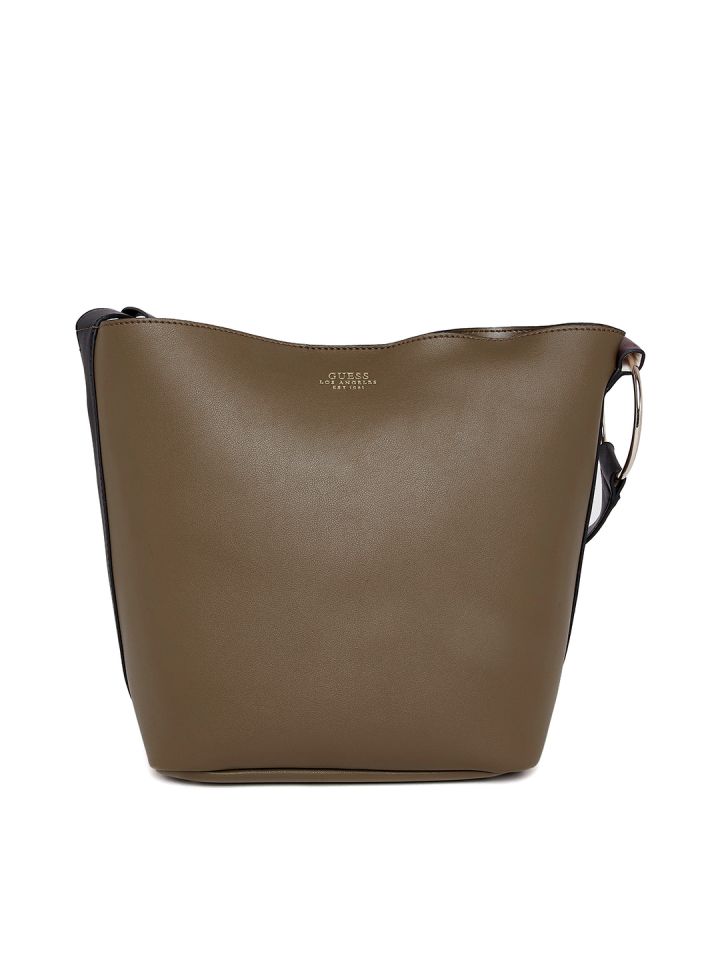 GUESS Olive Green Solid Shoulder Bag