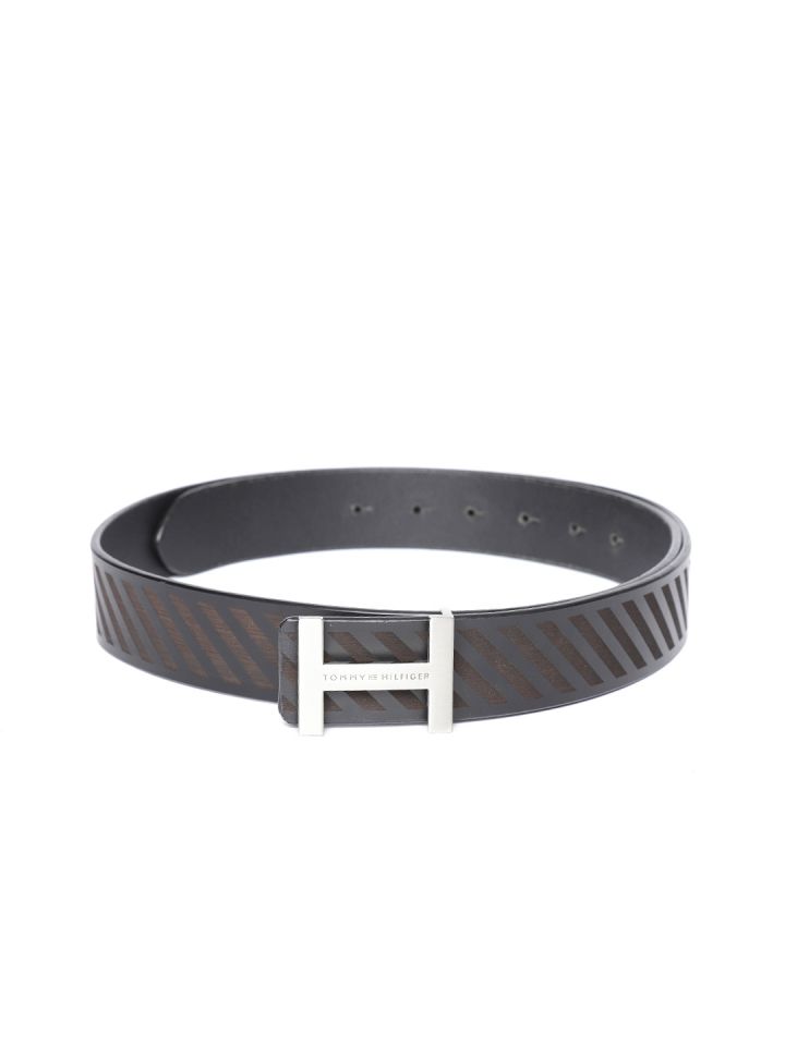 Striped Leather Belt - Belts for Men 