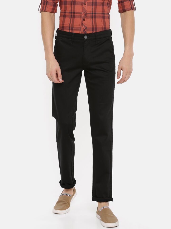 Buy Killer Men Black Slim Fit Solid Regular Trousers - Trousers for Men  8394321