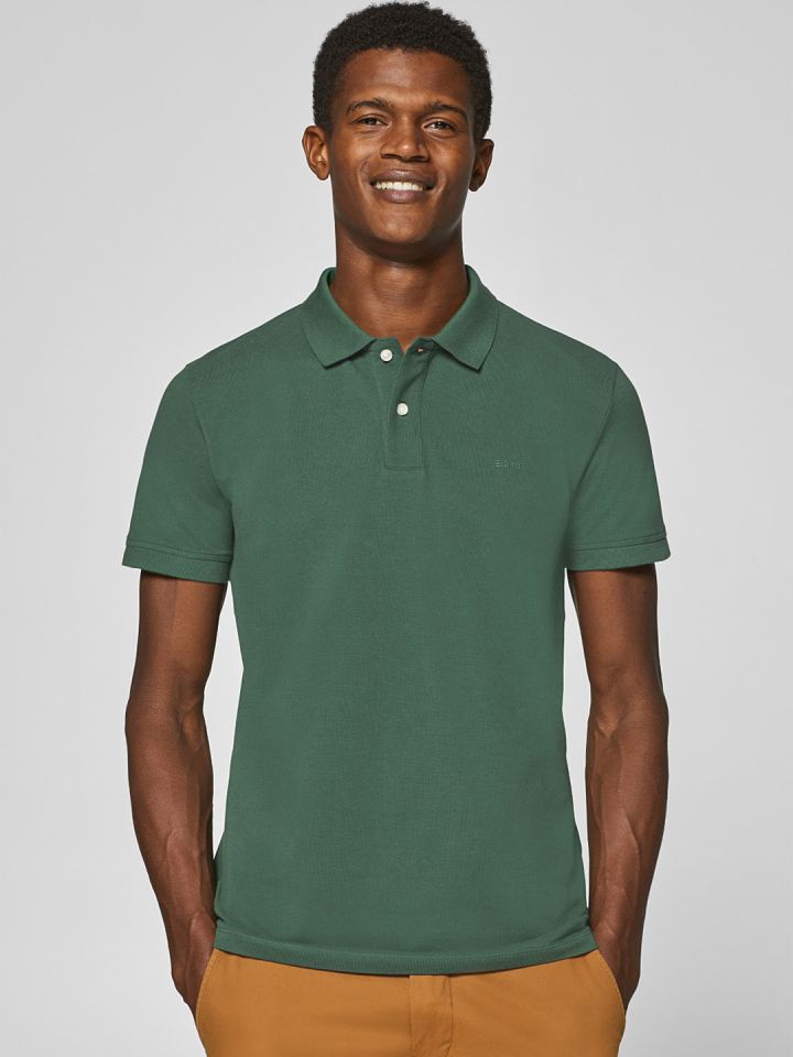 Buy ESPRIT Men Green Solid Polo Collar T Shirt Tshirts for Men