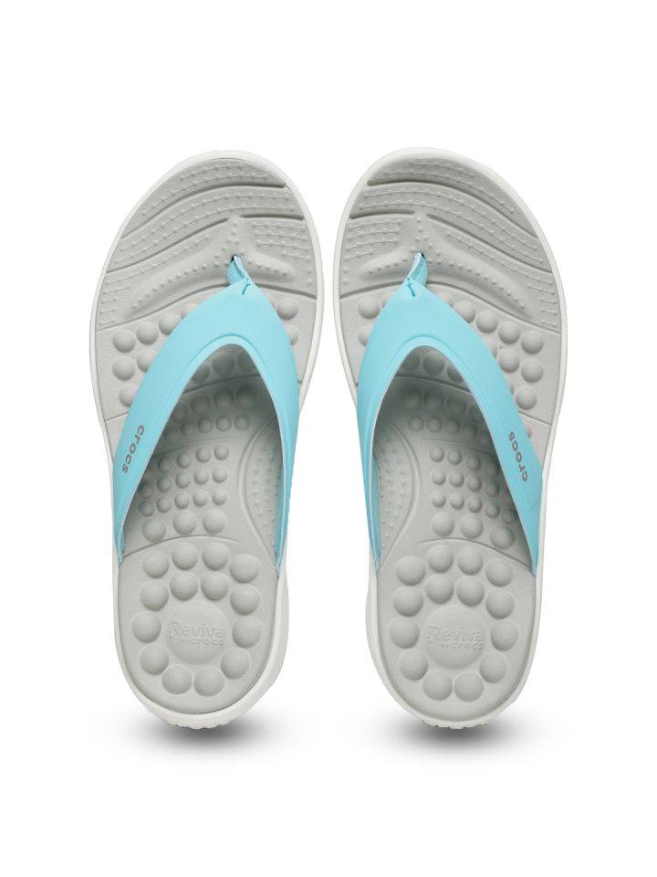 Buy Crocs Women Blue Reviva Thong Flip 