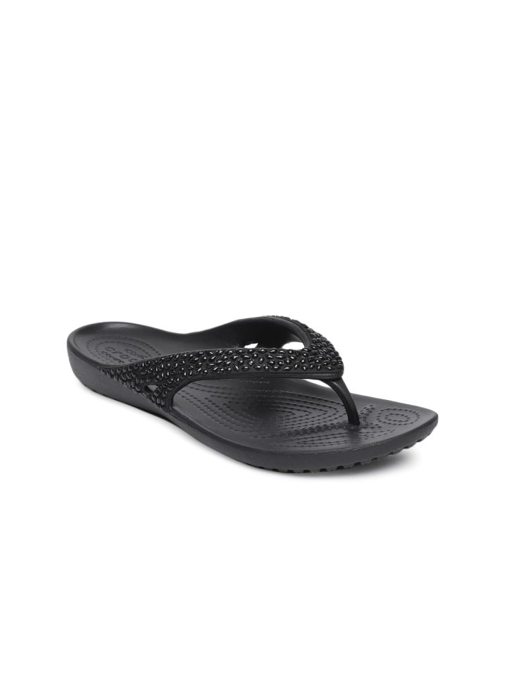 Buy Crocs Women Black Embellished Thong Flip Flops Flip Flops