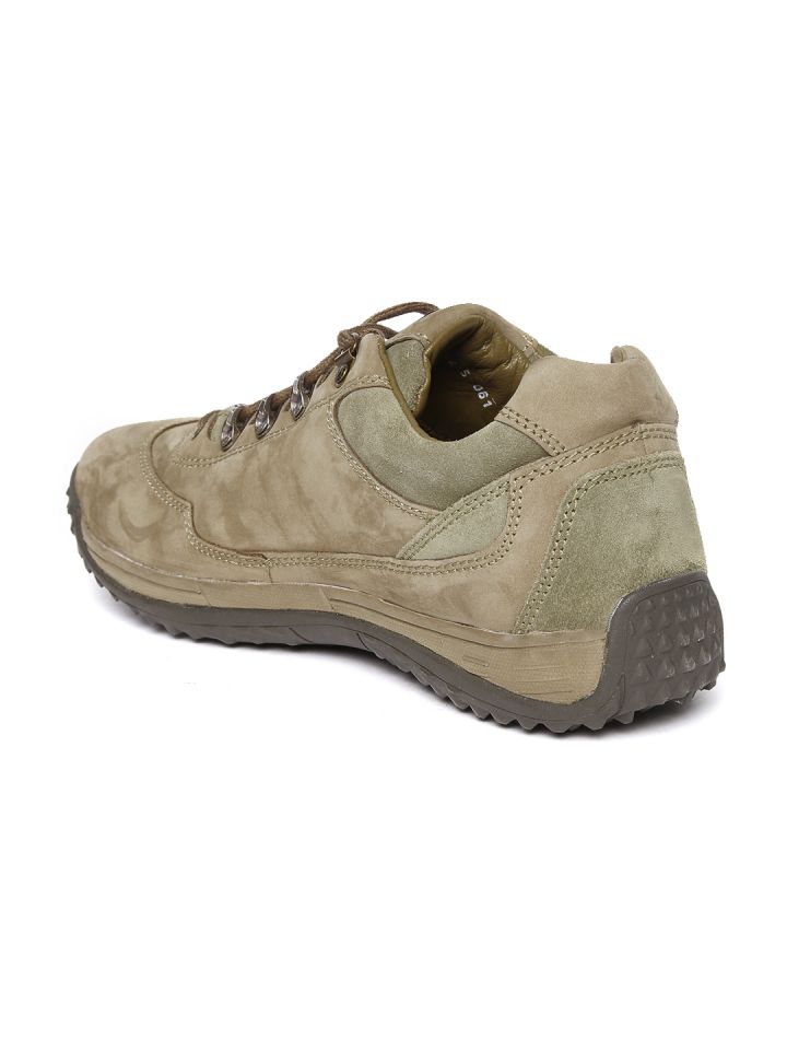 woodland men's khaki leather sneakers