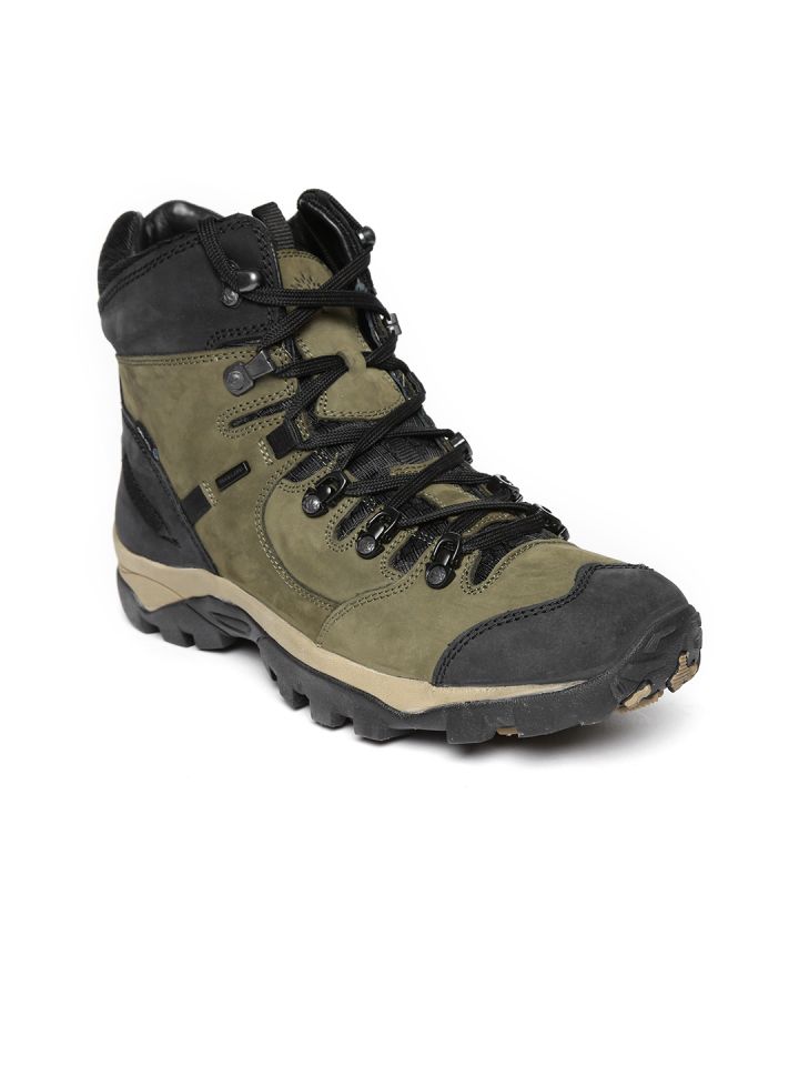 Buy Woodland Pro Planet Men Olive Green Solid Nubuck Leather