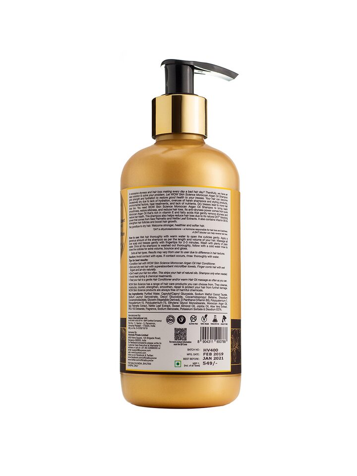Buy WOW Skin Science Moroccan Argan Oil Shampoo (with DHT Blocker) 300 ML -  Shampoo And Conditioner for Unisex 8453827 | Myntra