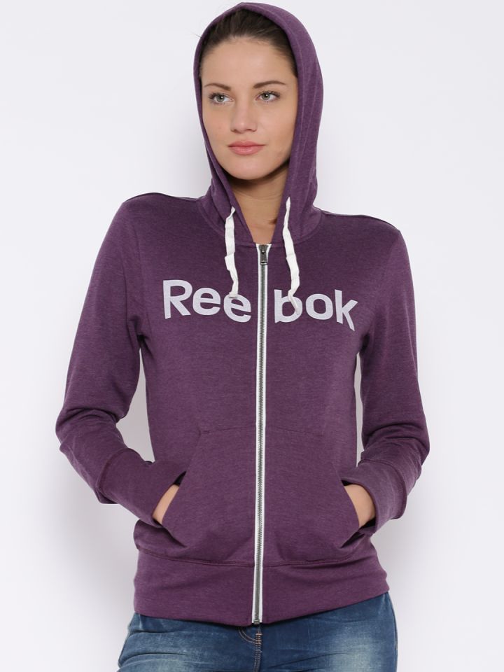 Buy Reebok Women Purple EL Logfull Hooded Sweatshirt