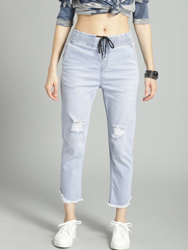 distressed jogger jeans womens