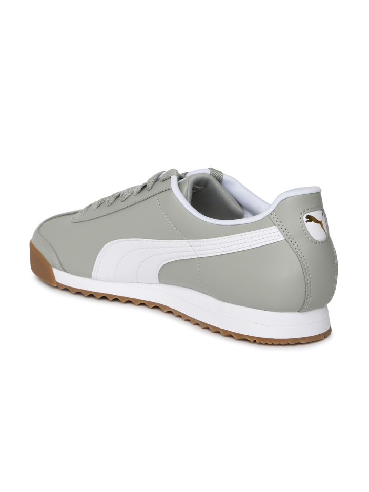 Puma Men Grey Roma Basic Leather Training Shoes