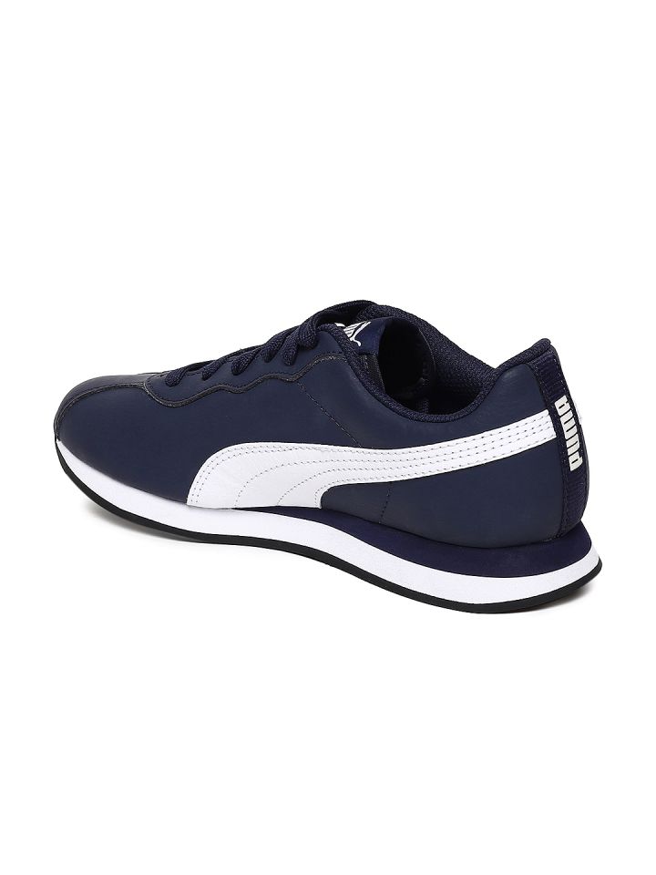 Puma Kids Navy Blue Turin II Jr Leather Sneakers