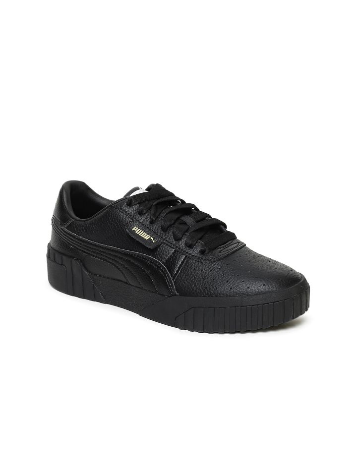 puma leather shoes black