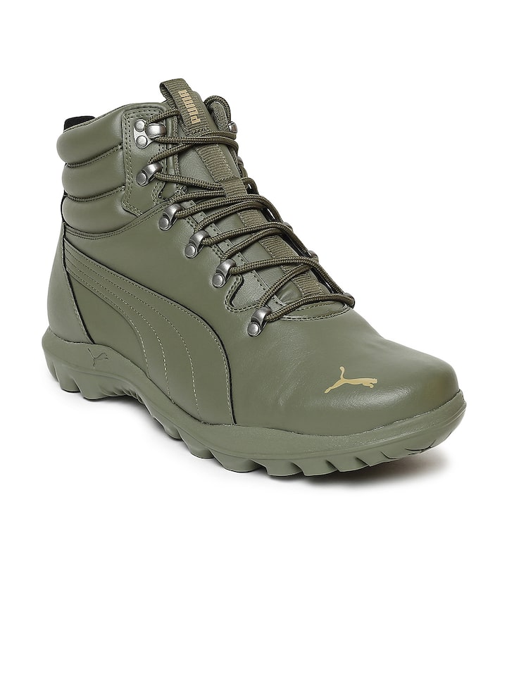 Buy Puma Men Olive Green Outrager Mid 