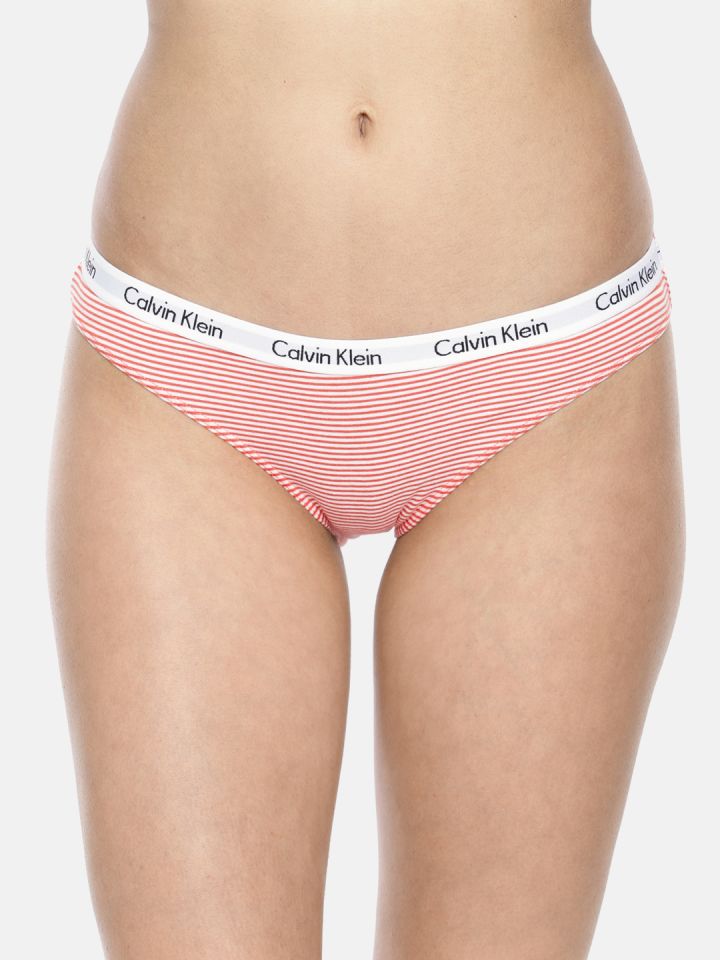 Buy Calvin Klein Underwear Women Red & White Striped Bikini Briefs D1618FSS  - Briefs for Women 8468331 | Myntra