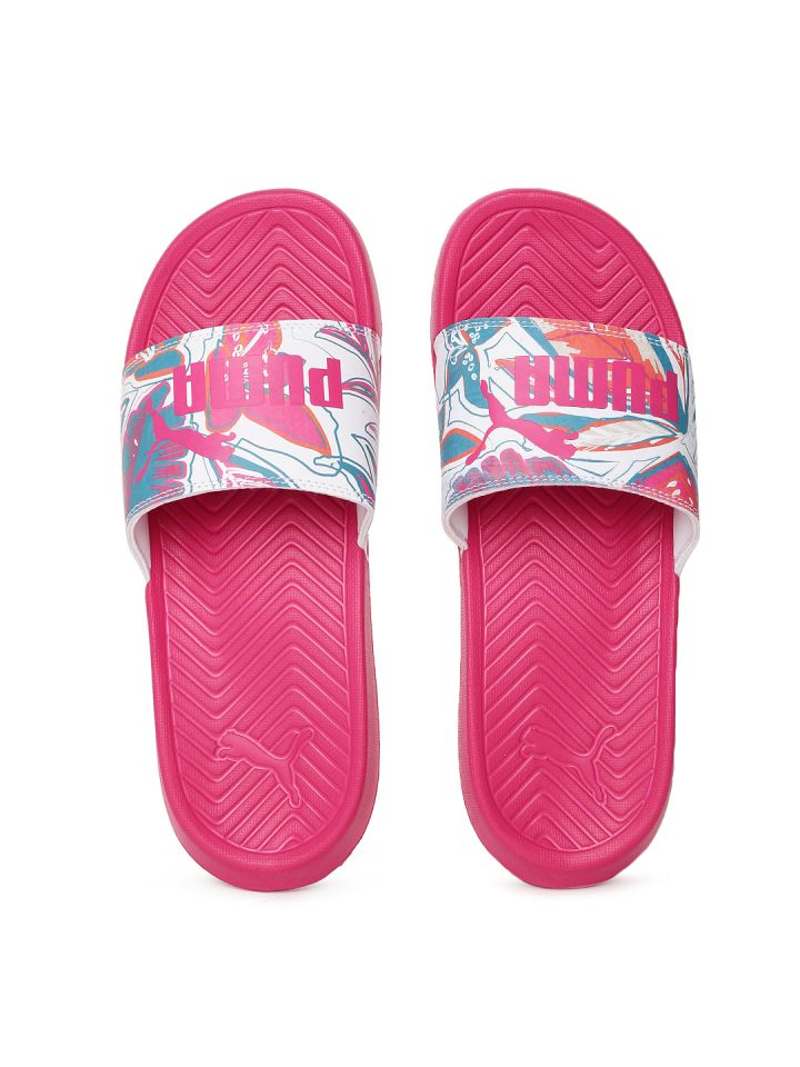 puma sliders pink